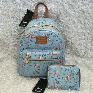 NWT Loungefly Winnie-the-Pooh and Friends mini backpack and wallet